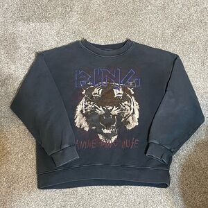 Anine Bing Tiger Graphic Crewneck Sweater Pullover